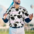 thumbnail image 6 of Daiia Cute Animal with Cow Mens Baseball Jersey Button Down Shirts Short Sleeve Sports Uniforms-Medium, 6 of 9