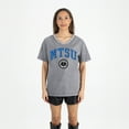 thumbnail image 4 of Women's Gameday Couture Gray MTSU Blue Raiders Iconic Edge Rhinestone V-Neck T-Shirt, 4 of 7