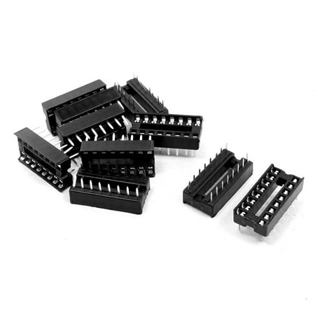 Unique Bargains 10 Pcs 2 Row 2x8 Straight Pin 2.54mm Pitch DIP IC Test Socket Adapter