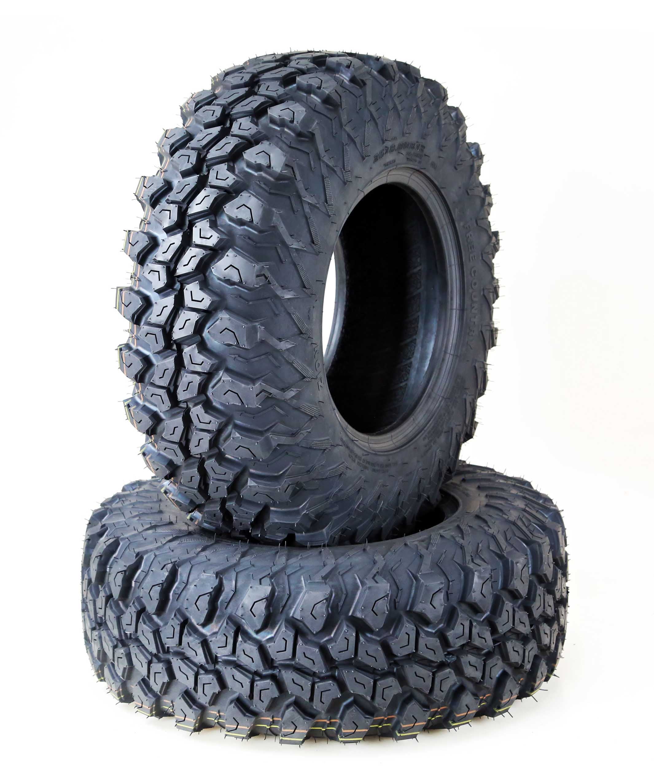 Set 2 FREE COUNTRY ATV UTV Tires 25X8R12 8PR Radial w/Side Scuff Guard