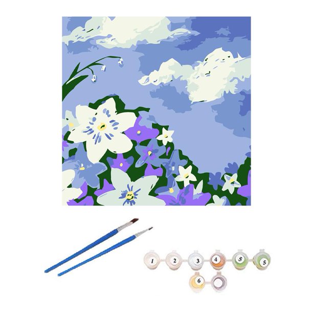EZLIFE Juego de pintura al óleo digital de paisajes: pintura por números, un regalo para la decoración del hogar T9J1
