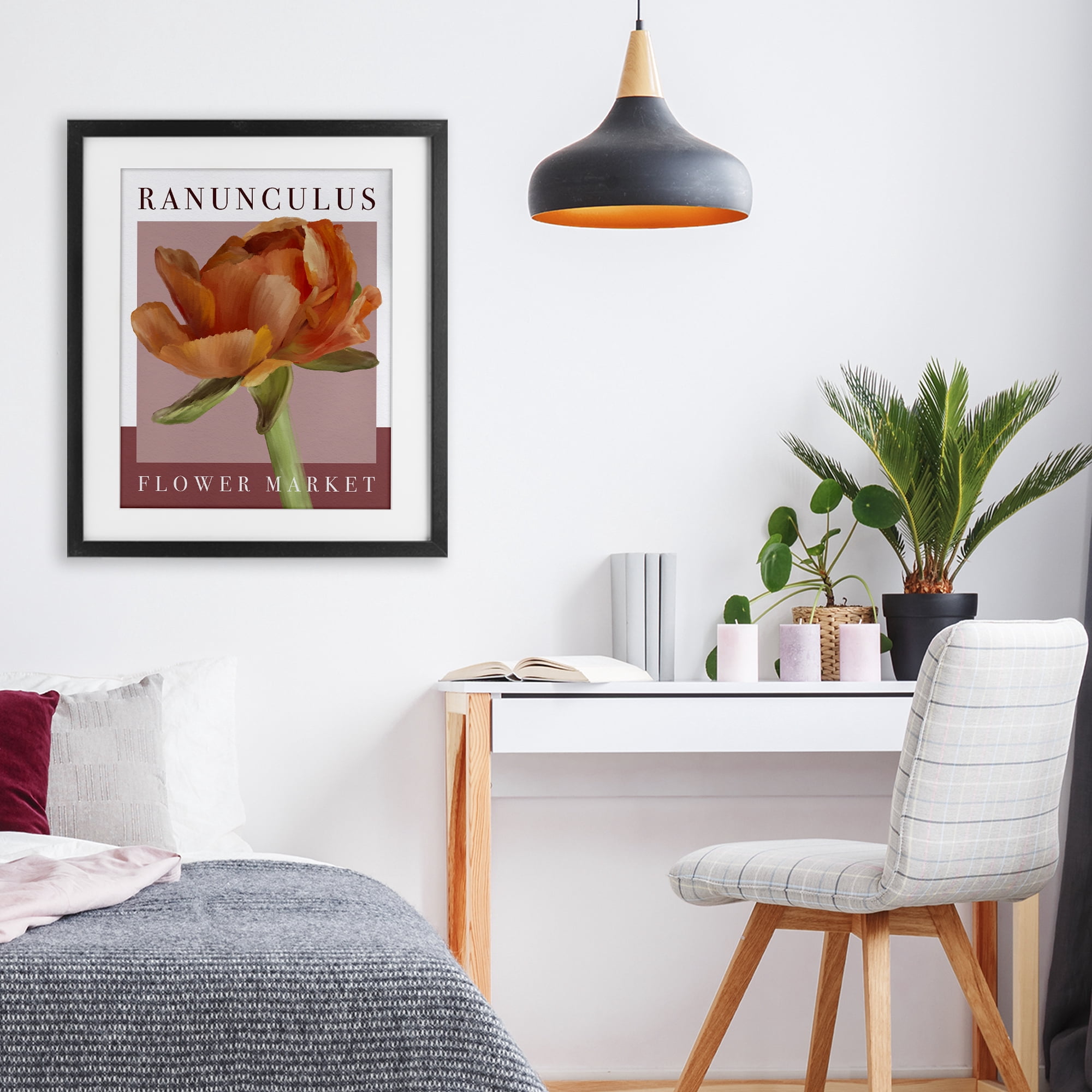 Stupell Industries Ranunculus Flower Market Black Framed Print Under Glass, design by Jennifer Stith