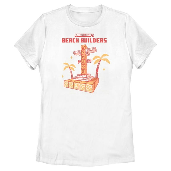 Womens Minecraft Beach Builders Tower T Shirt