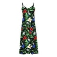 thumbnail image 4 of Robe d'Été pour Femmes Sans Manches à Col en V Imprimée Décontractée Longue Maxi pour Plage Vacances Tenue d'Extérieur, 4 of 5