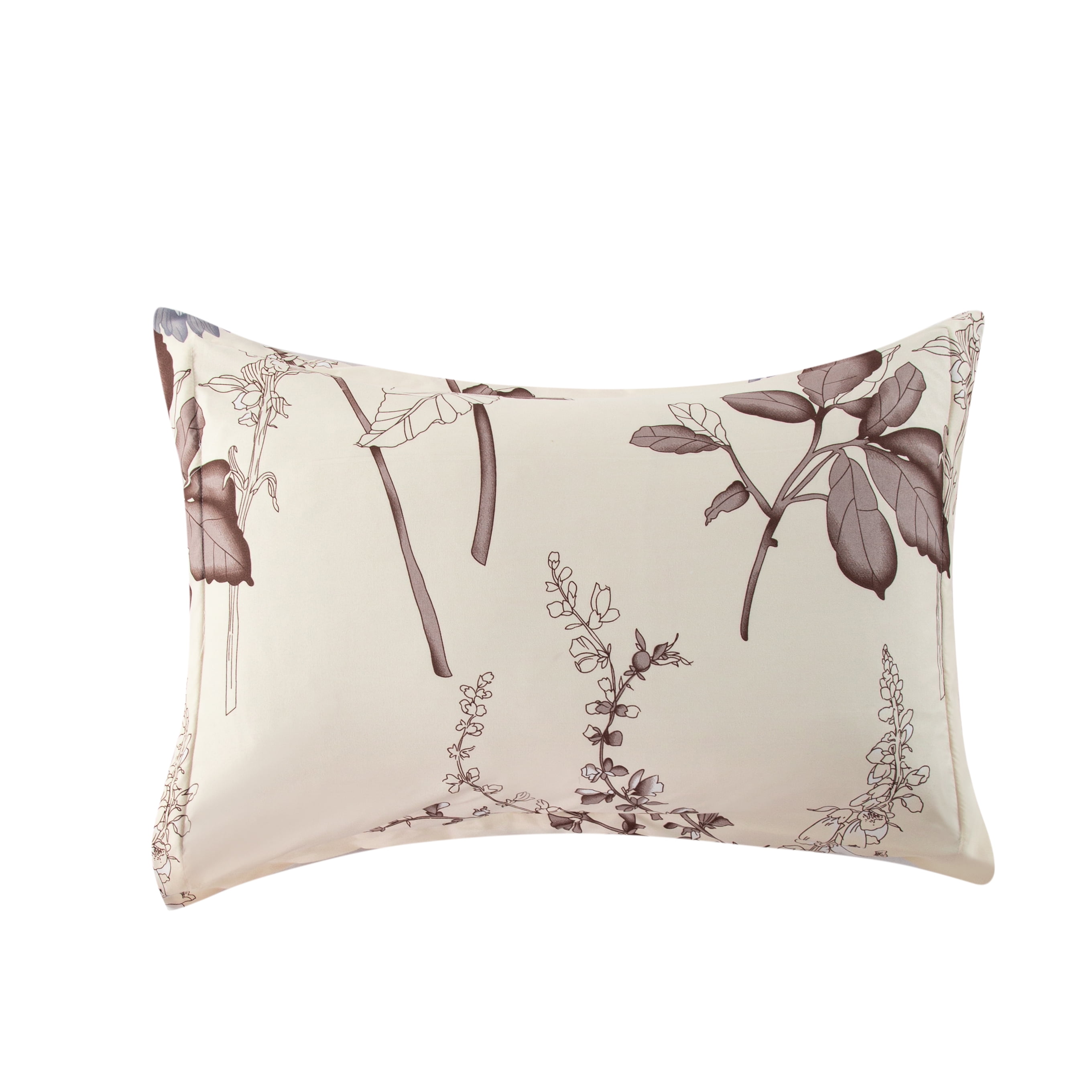 Marina Decoration Home Decor Parure de lit ultra douce et luxueuse en duvet d'oie, motif floral bleu et crème