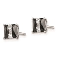 thumbnail image 2 of Auriga Fine Jewelry 925 Sterling Silver RH-plated Black and White Square 5mm CZ Stud Earrings for Women, 2 of 6