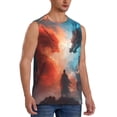 thumbnail image 2 of Haiem Men's Red And Blue Sky Dragon Print Tank Tops Summer Sleeveless Cut Off Workout T-Shirts Fitness Vest Athletic Undershirts-Medium, 2 of 8