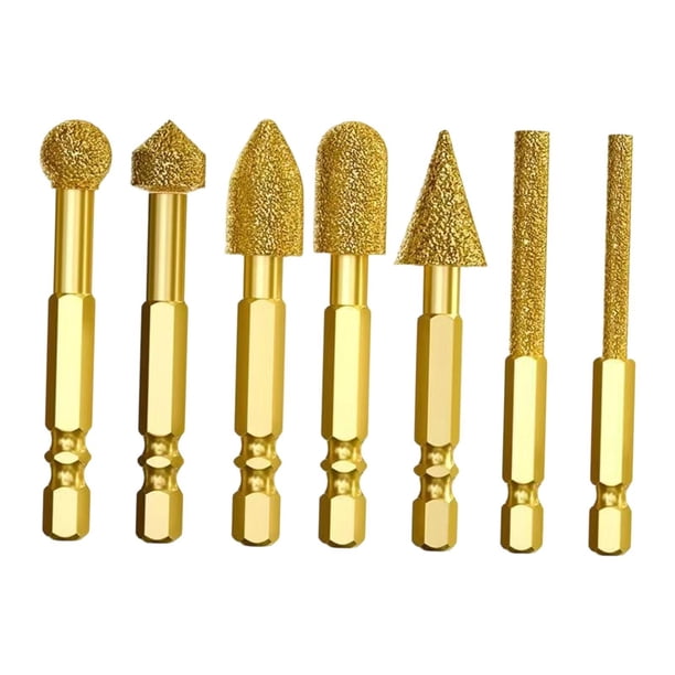 Accesorio para herramienta rotativa, broca de amoladora de diamante, vástago hexagonal para taladro eléctrico, vidrio