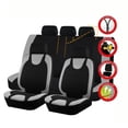 thumbnail image 2 of TIANLAIMEI Full Set Car Seat Covers with Steering Wheel Cover and Seat Belt Shoulder Protector Set, Automotive Seat Cushion Car Accessories Fits Most Cars, 2 of 15