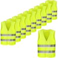 thumbnail image 1 of 10pcs Safety Vests Neon Green - Visibility - Washable (ruigou), 1 of 3
