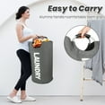 thumbnail image 6 of RUXAN 90L Large Laundry Basket, Dirty Clothes Hamper for Laundry, Dorm, Family-Waterproof Collapsible Laundry Baskets with Foam Protected Aluminum Handles, Easy Storage Laundry Bag, Gray, 6 of 8