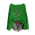 thumbnail image 4 of Oksale Sparkly Christams Sweaters Pullover for Women Trendy Boat Neck Xmas Sweater Soft Comfortable Tunic Tops for Holiday Green XXL, 4 of 6