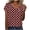 Wine, variant on Staron Women's Casual Loose Short Sleeve T-Shirt Cross Sleeve Asymmetric Neck Button Up Printed Top, Wine M