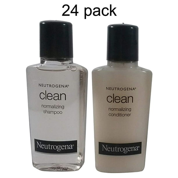 Neutrogena Clean Normalizing Shampoo & Conditioner 0.9 oz bottles Lot of 24 12 each Total