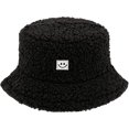 thumbnail image 1 of Sombrero de cubo de piel de invierno para mujeres y hombres, sombreros de cubo cálidos y esponjosos (negro), 1 of 5