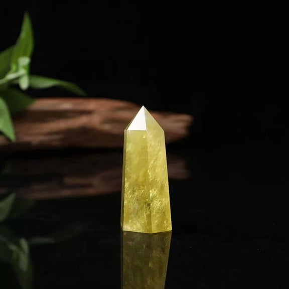 EOEMY 30-40mm Natural Clear Citrine Quartz Crystal Point Wand Obelisk Healing Decor