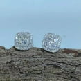 thumbnail image 2 of 2Ct Round Cut VS1 Moissanite Men's Cluster Stud Earrings 14K White Gold Finish, 2 of 2