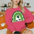 thumbnail image 4 of St. Patrick's Day Sweatshirt, Women Long Sleeve Round Neck Sweatshirt, Women's Casual St. Patrick's Day Printed Sweatshirts Tops Comfortable Crew Neck Long Sleeved Hoodie Sweatshirt, 4 of 6