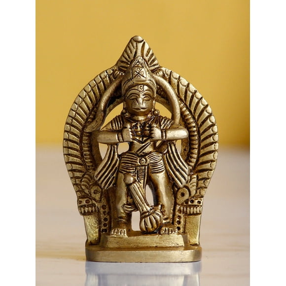 Golden Brass Handcrafted Lord Hanuman Opening His Heart & Showing Sita Ram In His Heart Idol | God Statue For Home