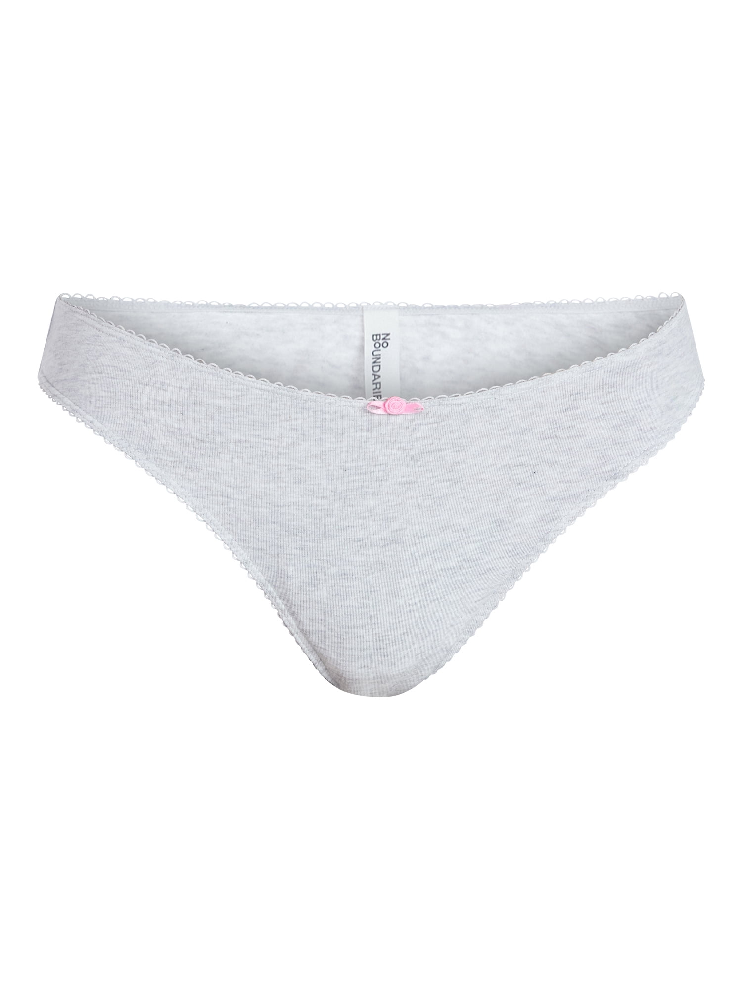 No Boundaries Cotton and Pointelle Thong Panties, 3-Pack, Women's XS-XXXL
