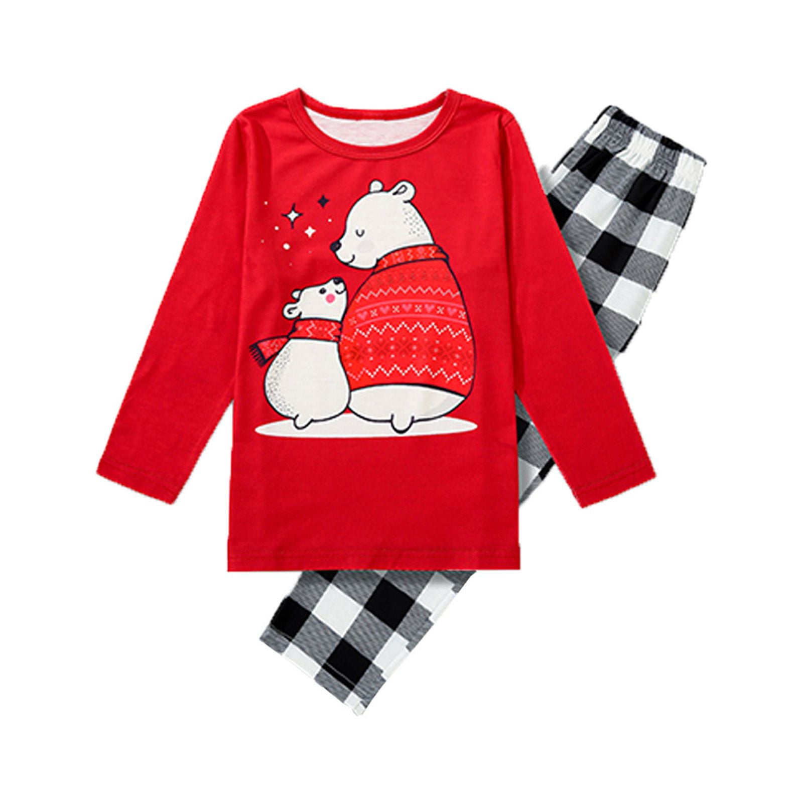 jovati Girls Christmas Pajamas Boys Girls Christmas Fashion Printing Top Pants Suit Family Parent child Wear Kid