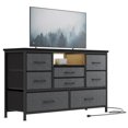 thumbnail image 1 of Kojooin 8 Drawer TV Stand for 55 Inch TV, Console Table with Light Modes, Power Outlets and Wide Storage for Bedroom, 1 of 6