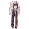 thumbnail image 5 of Demon Slayer Nezuko Kids Hooded Jumpsuit Union Suit Onesie One Piece Blanket for Boys Girls, 5 of 7