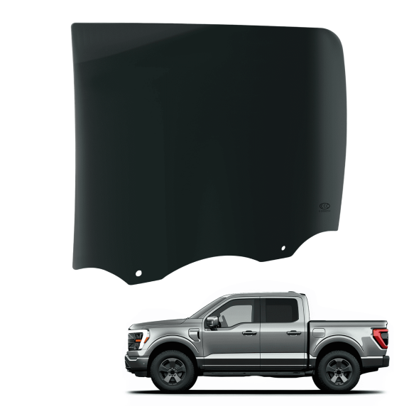 Kojem Rear Left Side Door Glass for 2015-2022 Ford F Series Crew Cab Dark Tempered Glass