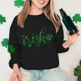 thumbnail image 5 of VgaVtl Ladies Sweatshirts Long Sleeve St. Paddy's Day Tops Women Going Out Active Fit Elegant Shamrock Leisure Tops,Black L, 5 of 5