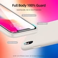 thumbnail image 2 of [3 in 1 for iPhone x Case/iPhone Xs case, with 2 Pack Screen Protector, Liquid Silicone Slim Shockproof Protective Phone Case 5.8 inch [Microfiber Lining] (Stone), 2 of 11