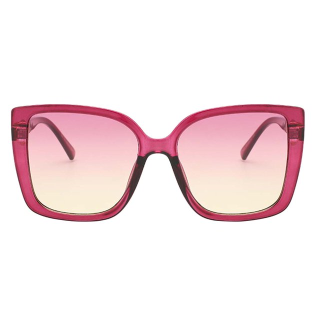 de de para Mujer de Diseñador 400 - Rosa + rosa amarillo 58x60mm Sunnimix Gafas de sol con montura Cat Eye para mujer