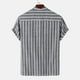 thumbnail image 5 of Eres Más Que una Camisa de Puntuación de Prueba, Impresión de Rayas de Botón Casual de los Hombres, Camisa de Blusa de Manga Corta, 5 of 6