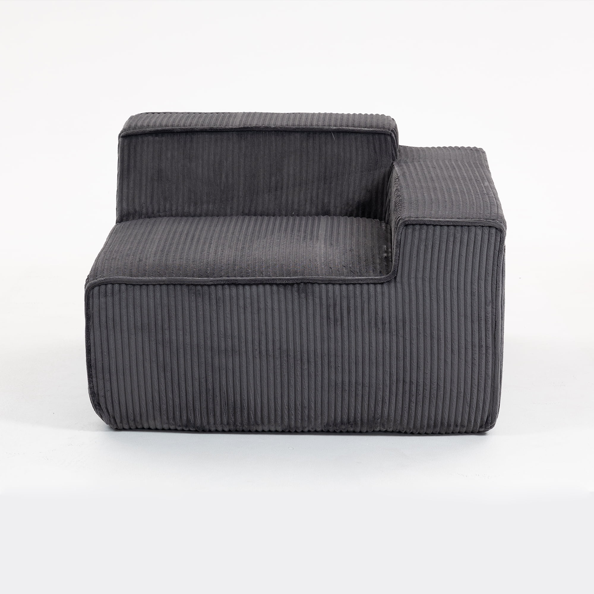 Demi Bonn 111" Modular Sectional Sofa Couchesk, Corduroy 3 Seat Couch Memory Foam Couches for Living Room, Cloud Couch, Gray