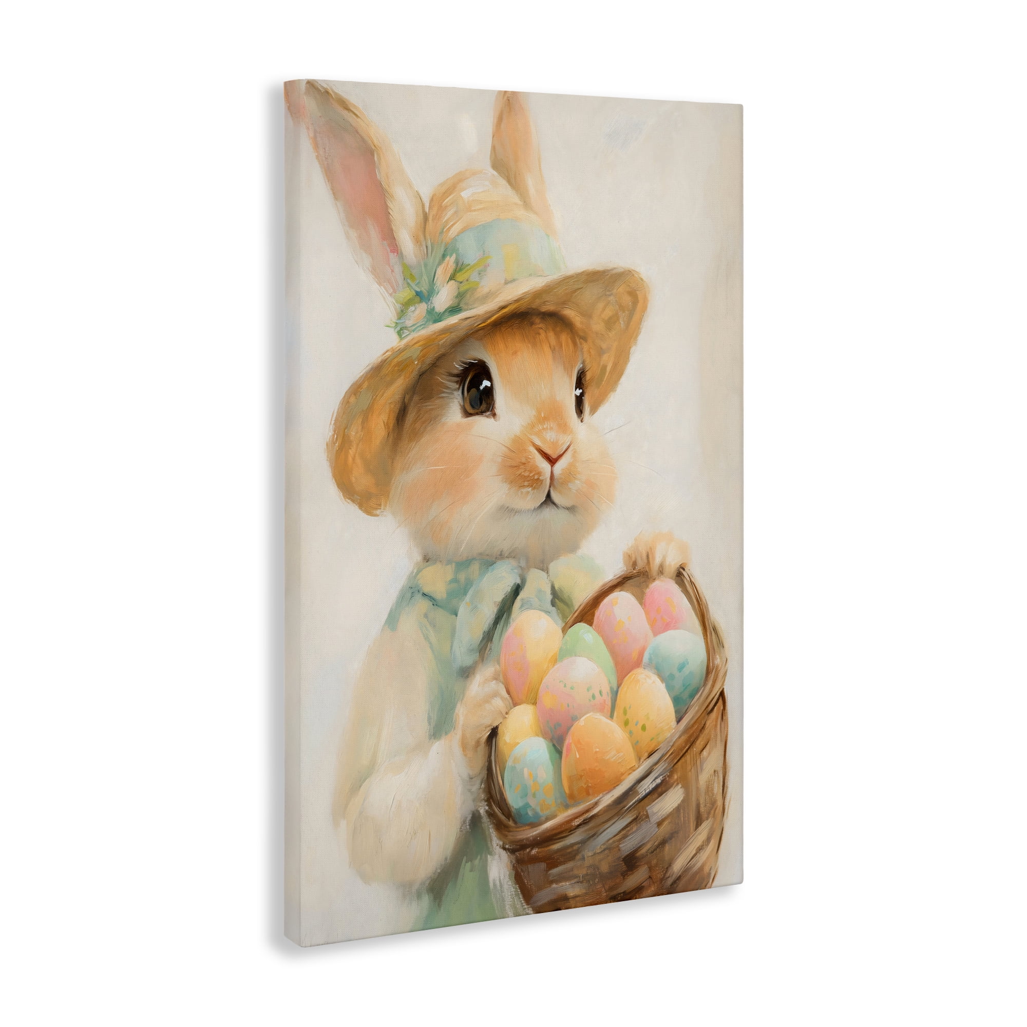 Stupell Industries Easter Egg Basket Rabbit Canvas Wall Art, design by The Prints Vibe