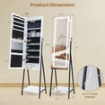 thumbnail image 3 of Gymax LED Mirror Jewelry Armoire with Built-in Light, White, 3 of 10