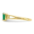 thumbnail image 3 of 10K Yellow Gold Ring Band with Stones (05) May Emerald Heart Green, Size 6, 3 of 5