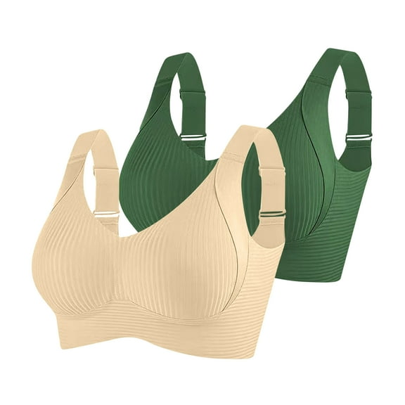 Wireless Bras for Women Plus Size Fashion Sports Bra Underwear Bra Everyday Underwear Green M-5XL