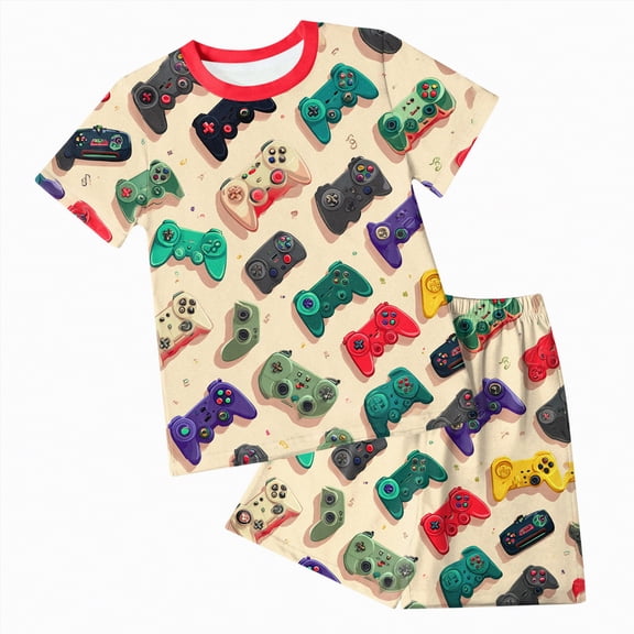 Kids Clothes Boys Toddler Outfit Sets Child Summer Cute Print Short-sleeved Beach 3 6 12 18 24 Months 3T T Shirt Shorts Two Piece Set Pullover Tops Pieces