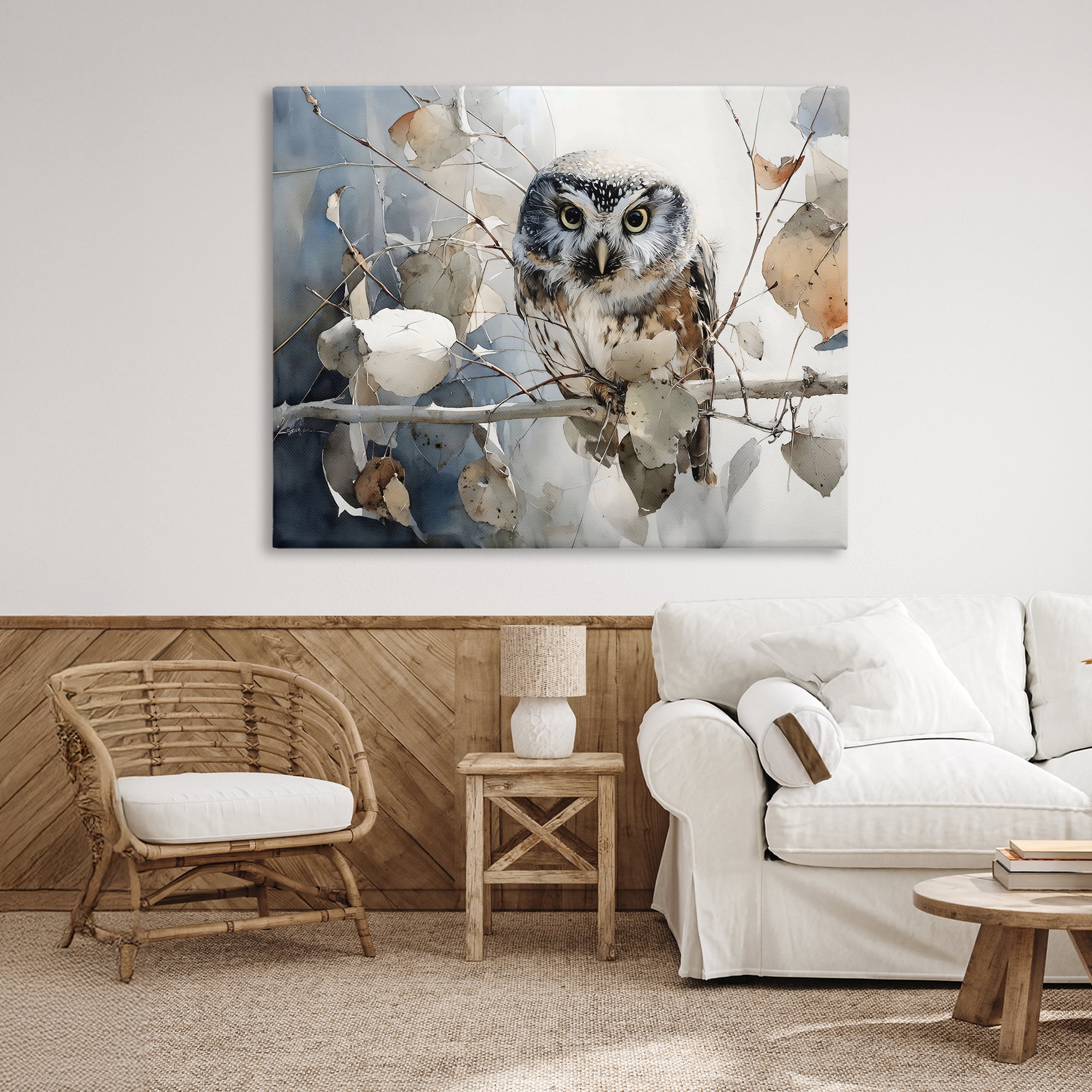 Stupell Industries Hoot Owl on Autumn Branch Canvas Wall Art, design by Franklyn Gregory