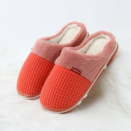 

uikmnh Warm Slippers Ladies Home Warm Slippers Winter Home Cotton Slippers Fashion Cute Printed Warm Slippers Casual Home Shoes 5.5