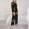 thumbnail image 4 of Bingfone Womens Pajama Sets Golden Glitter Butterflies Print,Long Sleeve Loungewear Pajamas Set-Small, 4 of 9