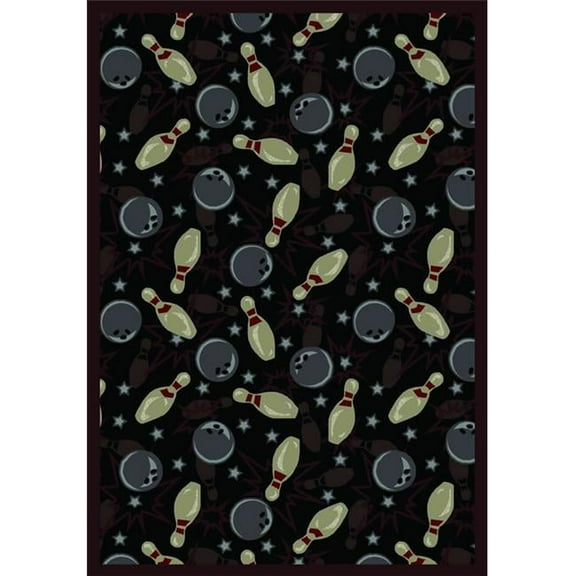 Retro Bowl Midnight 7 ft.8 in. x 10 ft.9 in.  WearOn Nylon Machine Tufted- Cut Pile Sports Rug