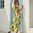 thumbnail image 6 of Lunarable Pineapple King Size Sleeveless Dress Dresses Summer Women Dresses Clothing Woman Dresses Dress, 6 of 6