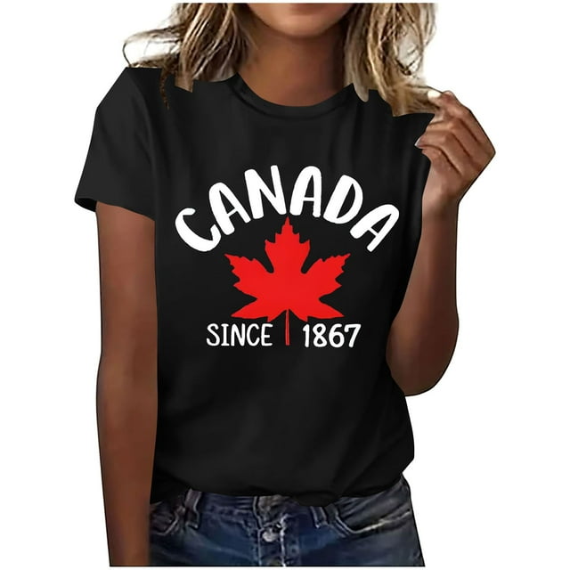 Pisexur Nouveau T-shirt à Manches Courtes Col Rond Imprimé Décontracté pour Femmes, Hauts d'Été pour Femmes Noir, m