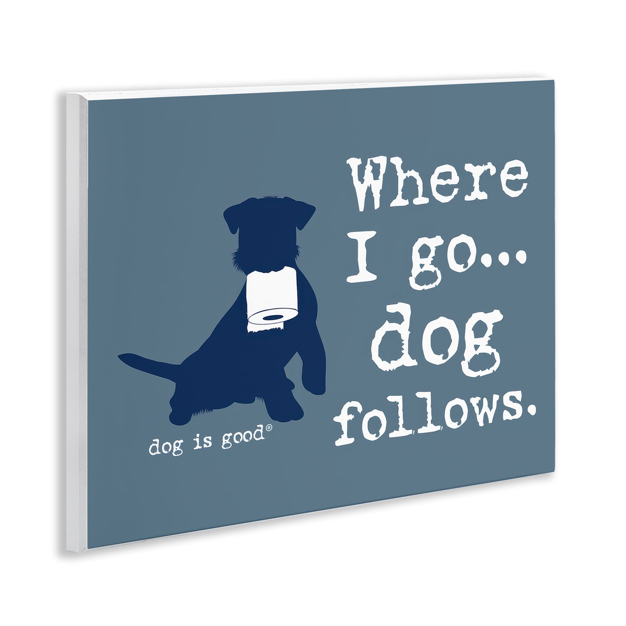 Stupell Industries Where I Go Dog Follows Animals Painting Unframed Art Print Wall Art, 14 x 11