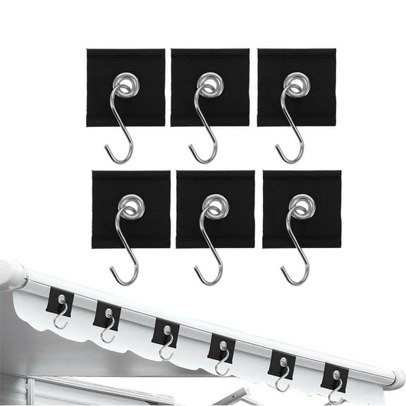 Rv Awning Hooks for Piping Rail 5/6 mm,7/8 mm, Heavy Duty RV Awning Light Clips Camper Light Holders Awning Hanger S Hooks for Exterior Lights, Clothes, Party Awning Accessories
