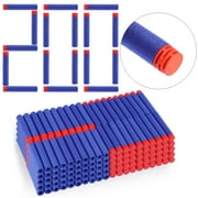 200Pcs Soft Bullet Brick-shape Flat Soft Head Foam Bullets for Nerf N-strike Elite Series 2.83"x0.51"inch/7.2c*1.3cm - Red Head + Blue
