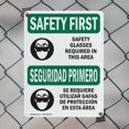 thumbnail image 5 of (2 Pack) Safety Glasses Required Area Bilingual OSHA Safety First Sign 10 Inch X 14 Inch Plastic Sign, Weather Resistant, UV Protected for Workplace, Business, and Construction Site,, 5 of 8