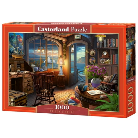 1000 Piece Jigsaw Puzzle, Sailor's House, Romantic puzzles, Ocean view, Adult Puzzle, Castorland C-105090-2