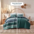 thumbnail image 4 of Regency Heights Boho Floral 3 Piece Quilt Set, Lightweight Reversible Patchwork Quilt Bedding Set with Pillowcases, Soft Breathable Bedspread for All Season, Green, Full/Queen, 4 of 7